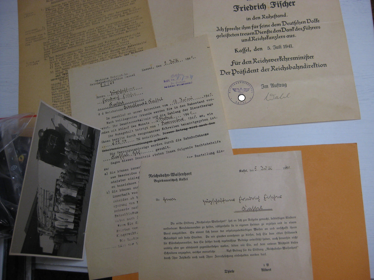 Dokumente Reichsbahn Kassel Eisenbahn Ruhestandsurkunde Verleihungsurkunde