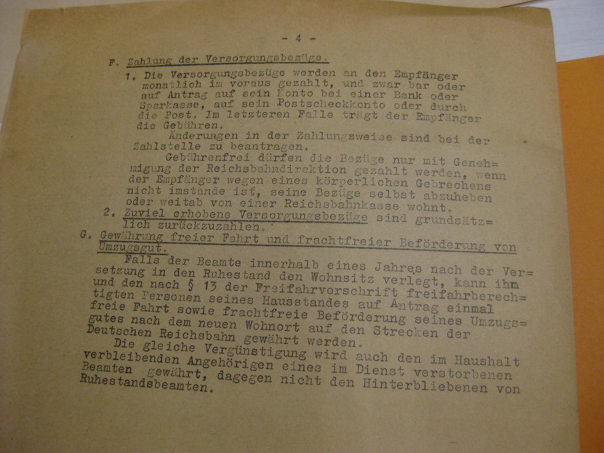 Dokumente Reichsbahn Kassel Eisenbahn Ruhestandsurkunde Verleihungsurkunde