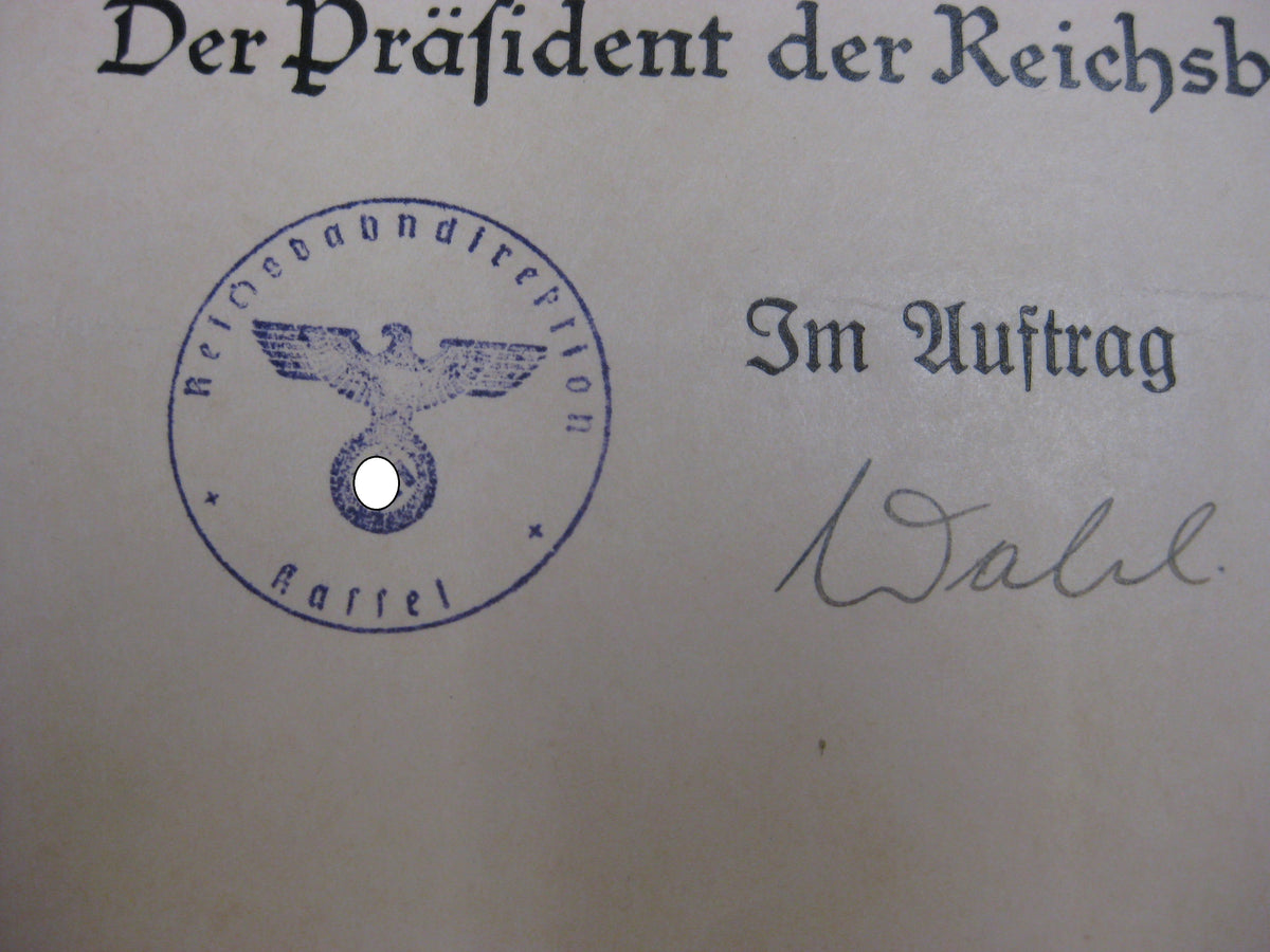 Dokumente Reichsbahn Kassel Eisenbahn Ruhestandsurkunde Verleihungsurkunde