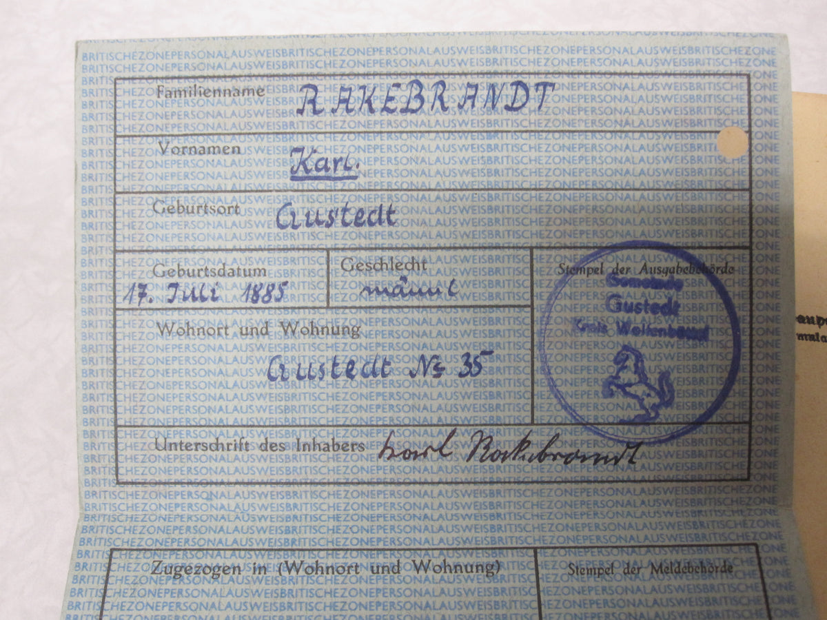 EK2/14 Militärpaß Soldbuch Überweisungsnationale Hildesheim Husaren Regiment 9 Personalausweis britische Zone Gustedt Wolfenbüttel Elbe