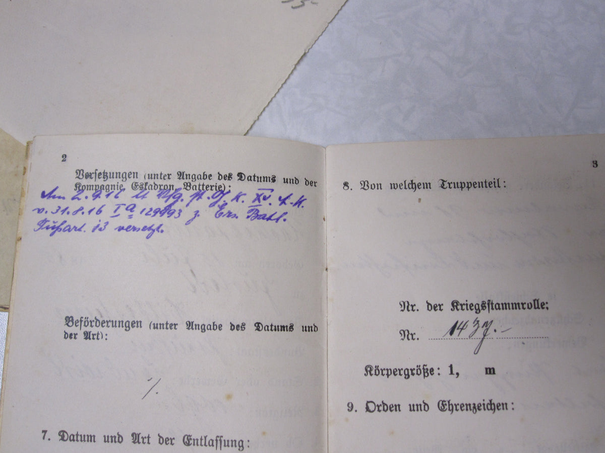 EK2/14 Militärpaß Soldbuch Überweisungsnationale Hildesheim Husaren Regiment 9 Personalausweis britische Zone Gustedt Wolfenbüttel Elbe