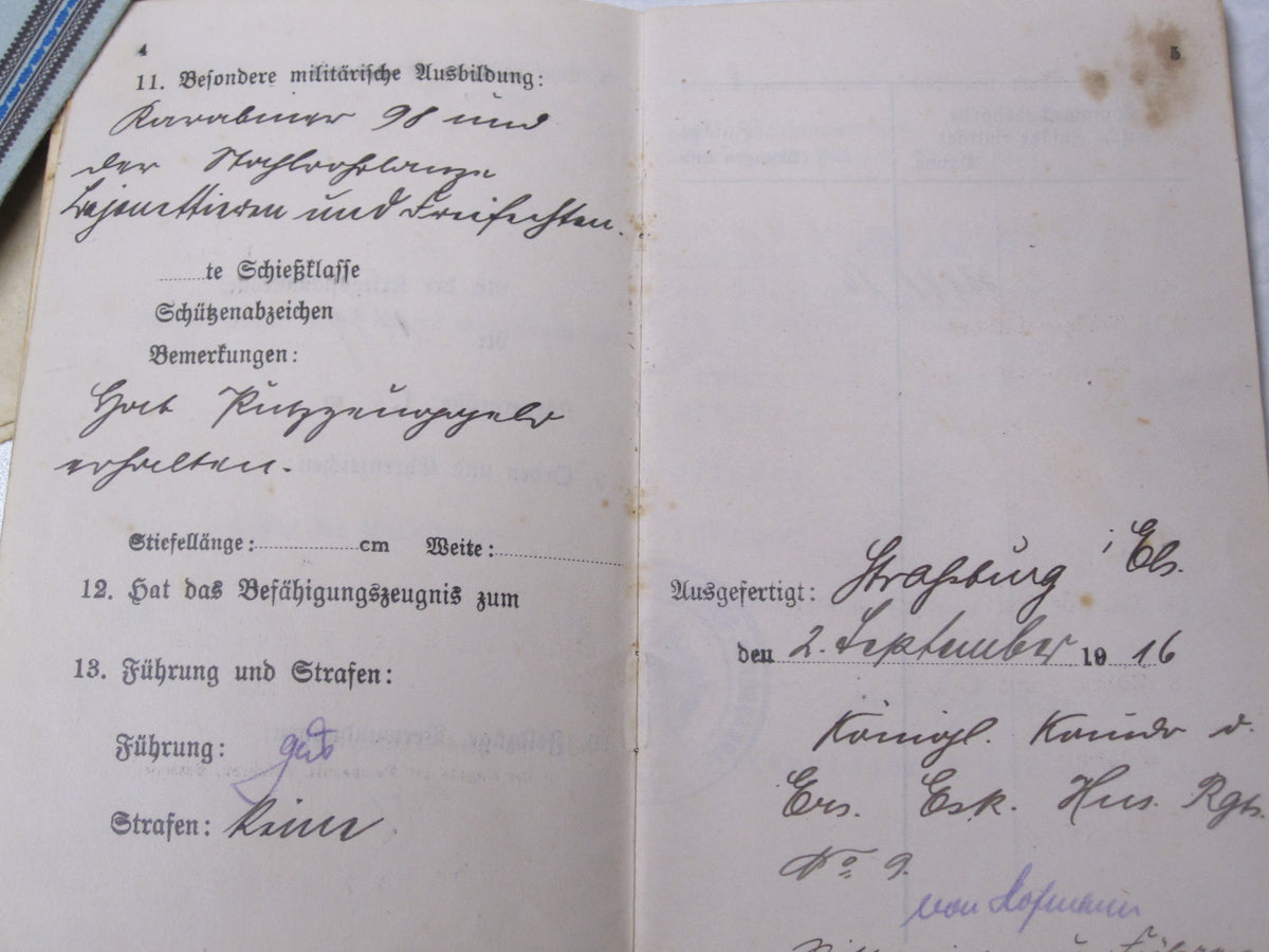 EK2/14 Militärpaß Soldbuch Überweisungsnationale Hildesheim Husaren Regiment 9 Personalausweis britische Zone Gustedt Wolfenbüttel Elbe