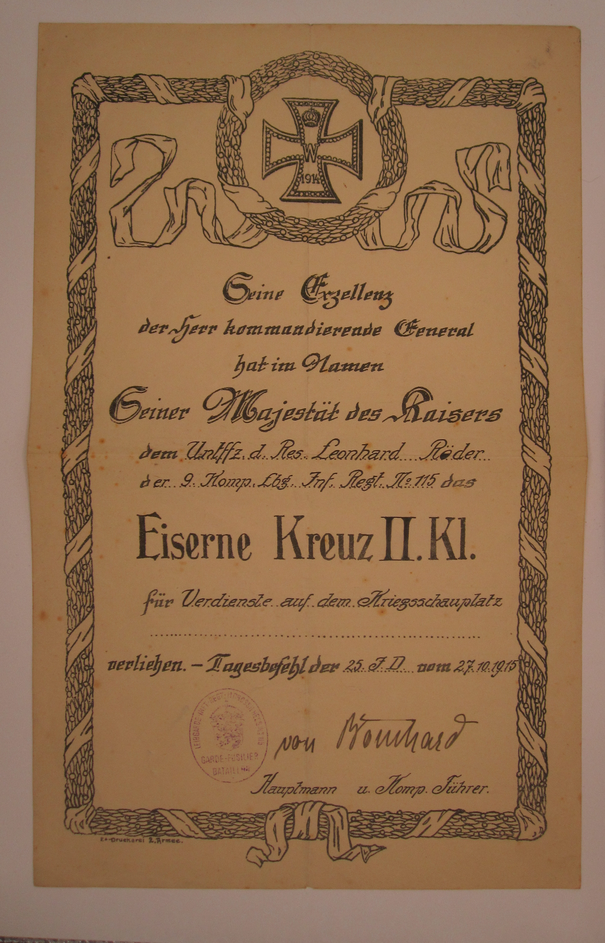 Nachlass Hessen-Darmstadt 1. &amp; 2.Weltkrieg Leibgarde I.R. 115