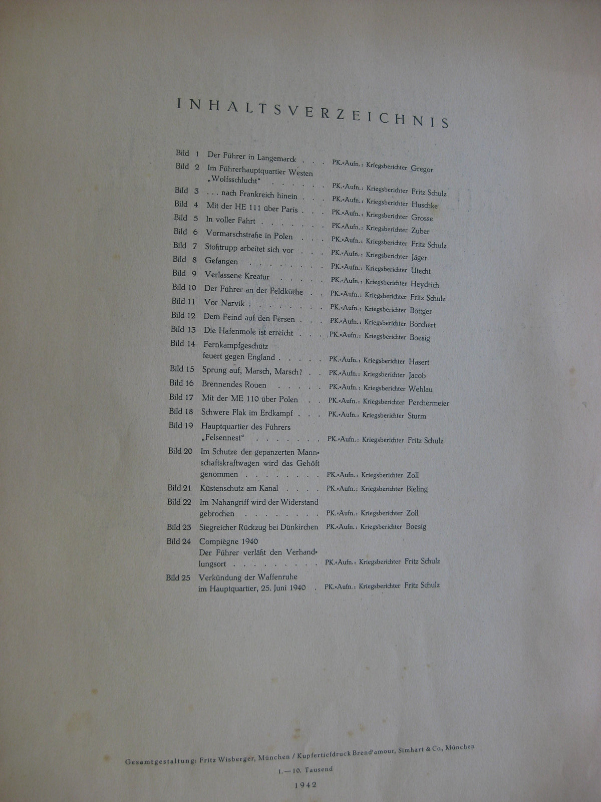 Mappe Meisterwerke deutscher Kriegs-Bildberichter Ehrengeschenk FRANKFURT mit Originalunterschrift Ohnesorge 1942 / 1943