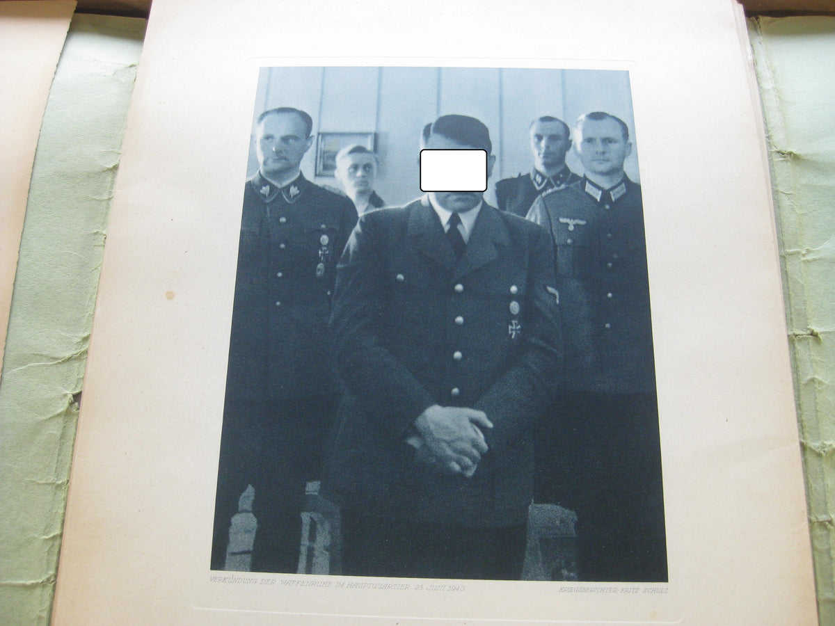 Mappe Meisterwerke deutscher Kriegs-Bildberichter Ehrengeschenk FRANKFURT mit Originalunterschrift Ohnesorge 1942 / 1943