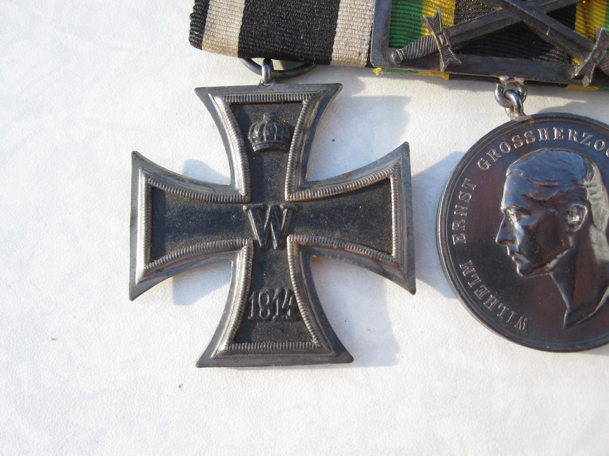 3er Ordensspange Verdienstmedaille in Silber Sachsen Weimar Eisenach mit Schwerterspange