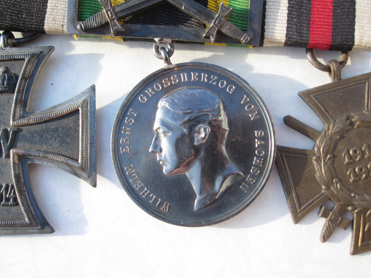 3er Ordensspange Verdienstmedaille in Silber Sachsen Weimar Eisenach mit Schwerterspange