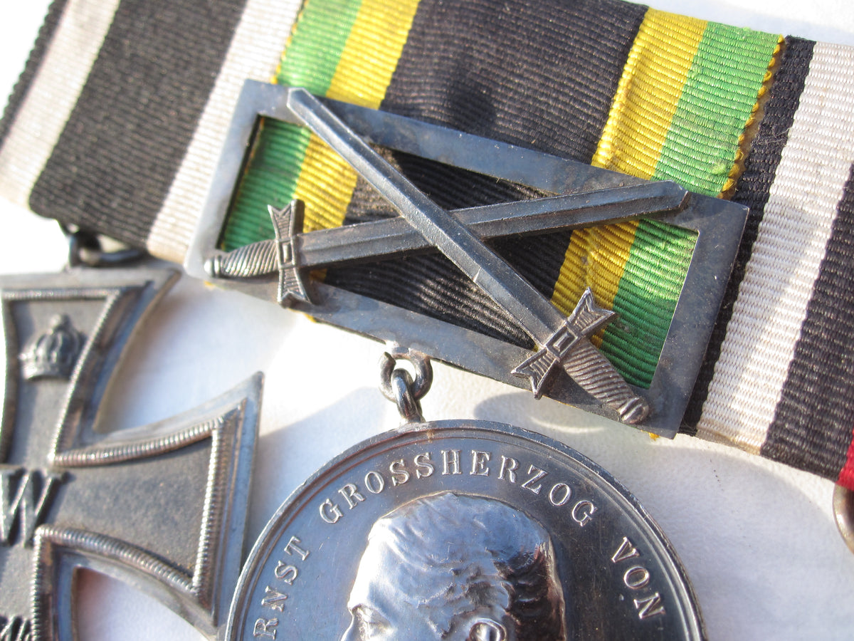 3er Ordensspange Verdienstmedaille in Silber Sachsen Weimar Eisenach mit Schwerterspange