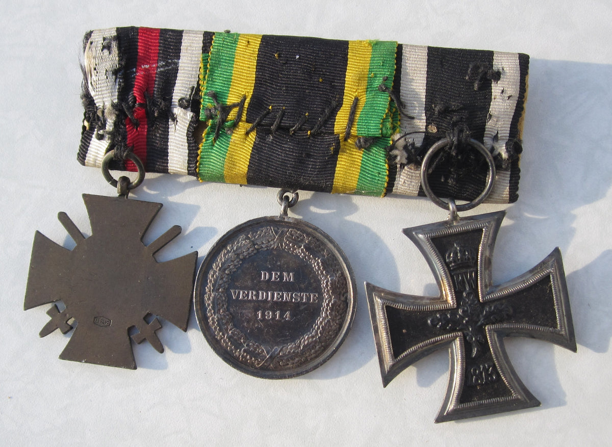 3er Ordensspange Verdienstmedaille in Silber Sachsen Weimar Eisenach mit Schwerterspange