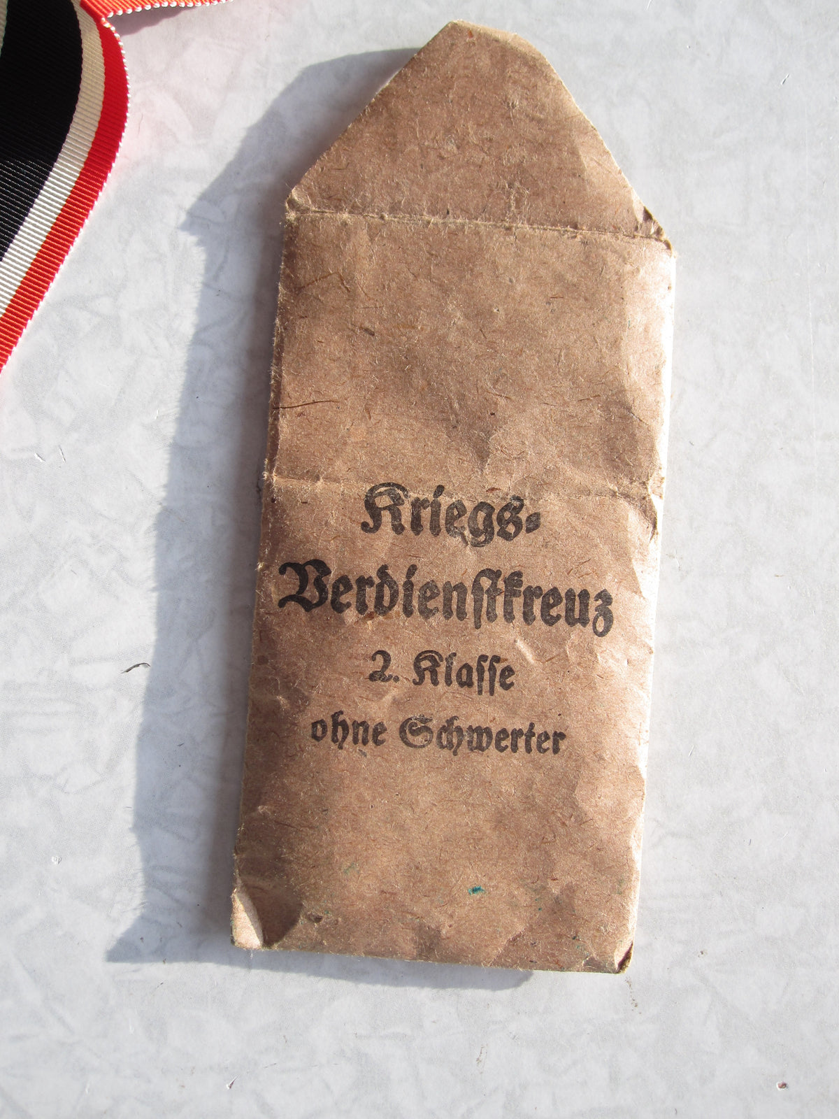 Kriegsverdienstkreuz 2.Klasse OHNE Schwertern KVK2/39 in Verleihungstüte Wiedmann Frankfurt