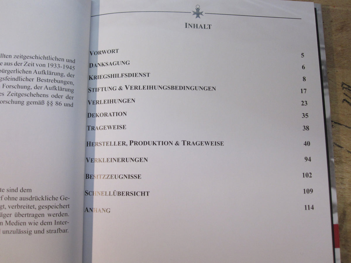 Buch Das Verdienstkreuz für Kriegshilfsdienst