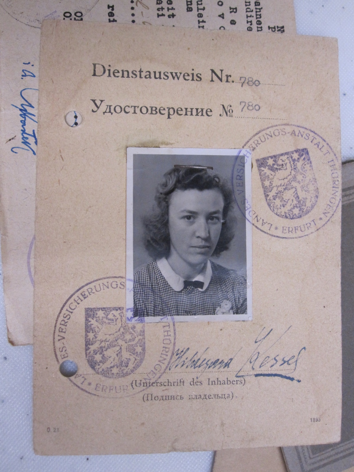 Konvolut einer Frau Arbeitsbuch Protektorat Böhmen &amp; Mähren