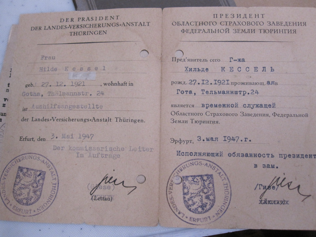 Konvolut einer Frau Arbeitsbuch Protektorat Böhmen &amp; Mähren