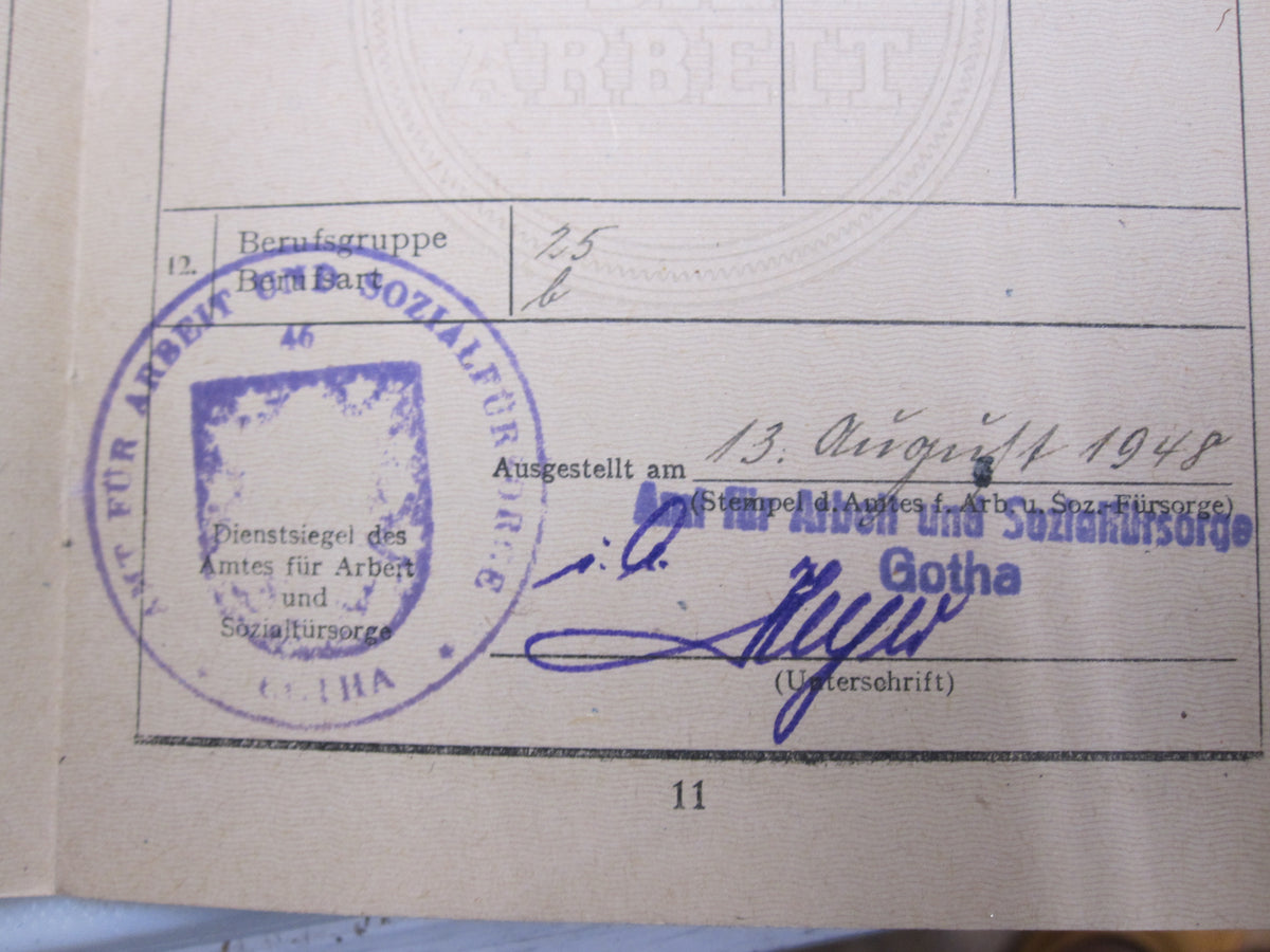 Konvolut einer Frau Arbeitsbuch Protektorat Böhmen &amp; Mähren