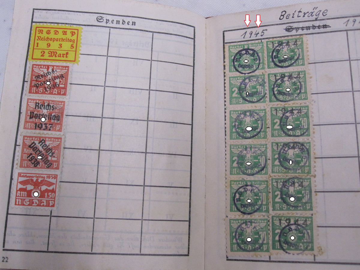 Parteibuch NSDAP Mitgliedsbuch für Truppführer aus Hannover / Dincklage