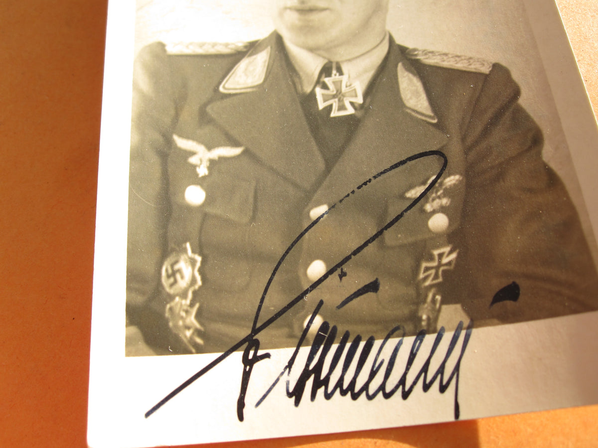 Extrem Seltenes Trägerfoto Kampfflieger Ritterkreuzträgerfoto / Eichenlaubträgerfoto