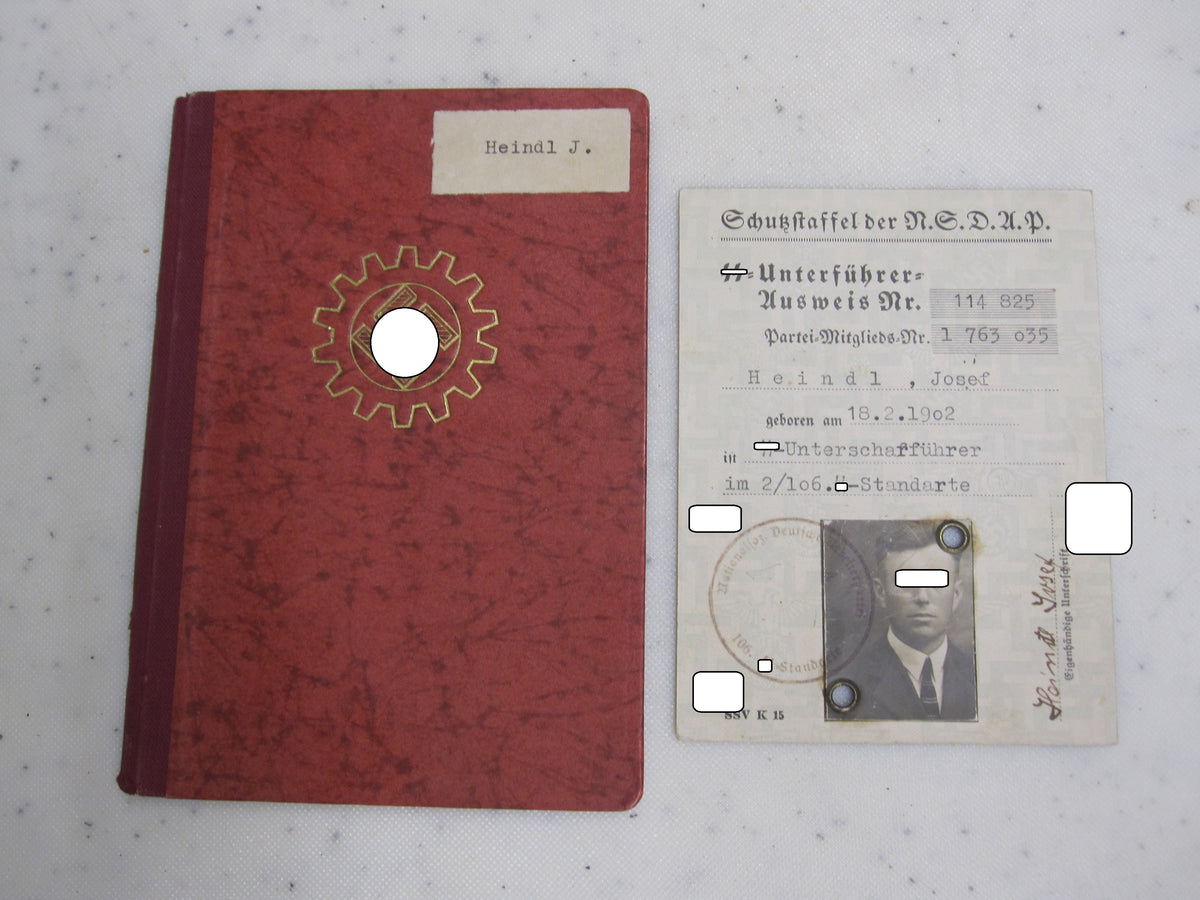H.W.  -   -  SS Unterführer Ausweis &amp; Parteibuch &amp; Mitgliedsbuch DAF Tolles Set !!!!