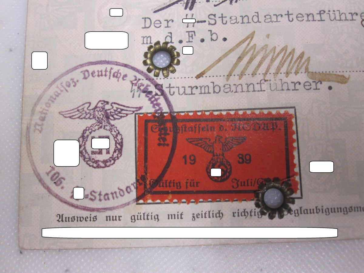 H.W.  -   -  SS Unterführer Ausweis &amp; Parteibuch &amp; Mitgliedsbuch DAF Tolles Set !!!!