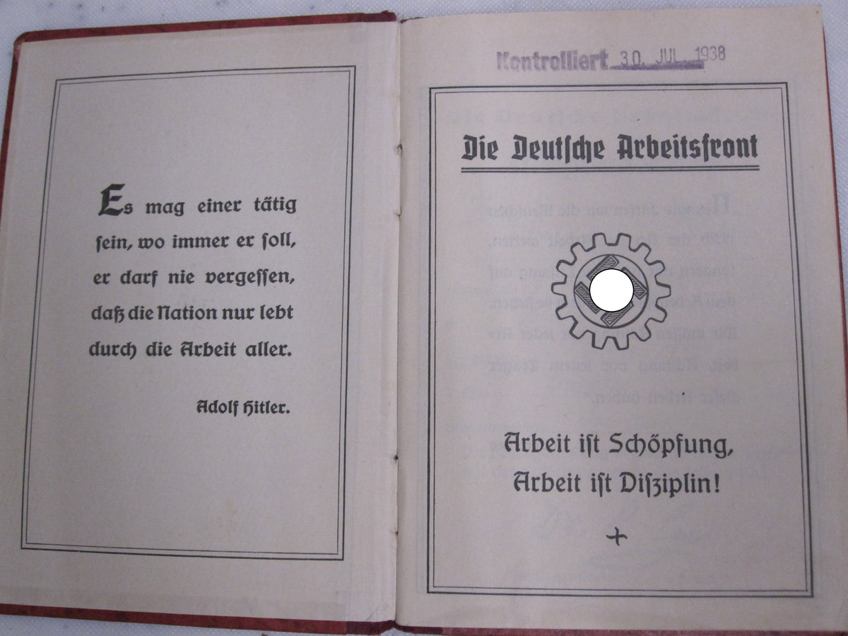 H.W.  -   -  SS Unterführer Ausweis &amp; Parteibuch &amp; Mitgliedsbuch DAF Tolles Set !!!!