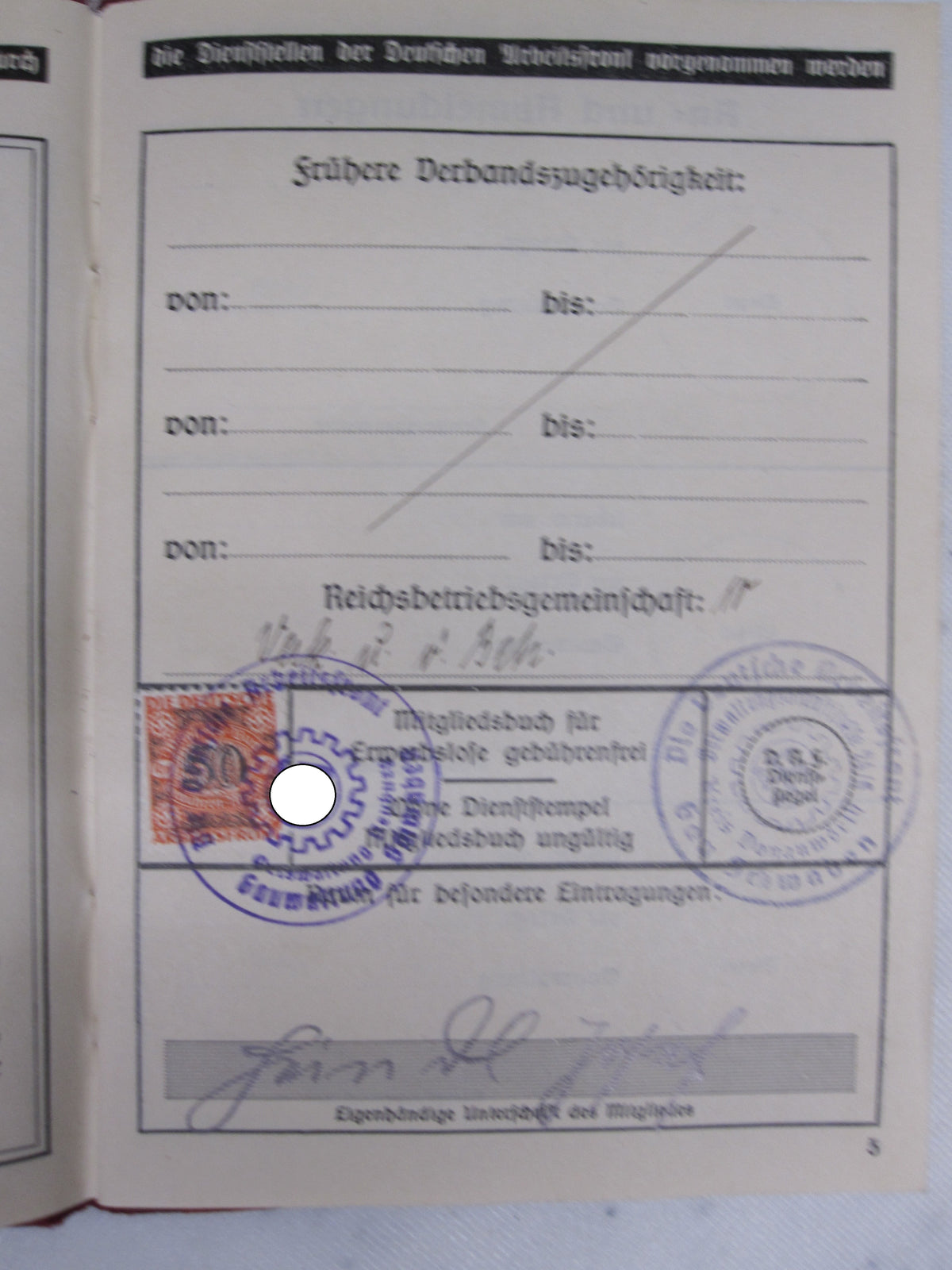 H.W.  -   -  SS Unterführer Ausweis &amp; Parteibuch &amp; Mitgliedsbuch DAF Tolles Set !!!!