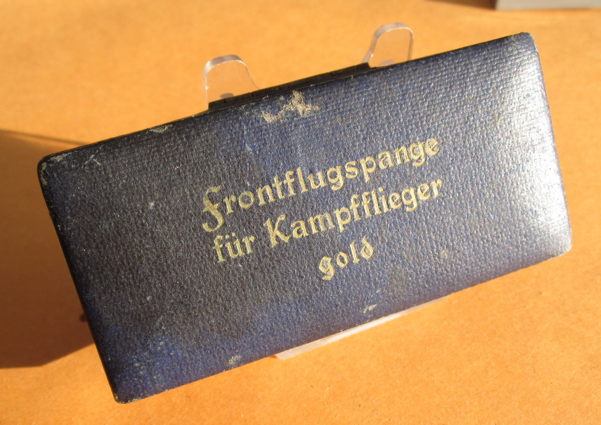 Frontflugspange für Kampfflieger in GOLD BUNTMETALL im ETUI