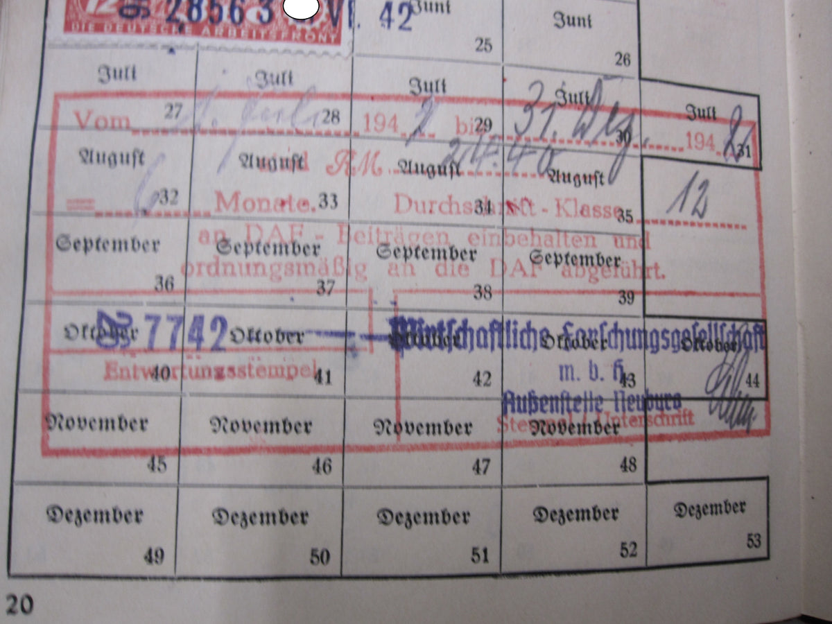 H.W.  -   -  SS Unterführer Ausweis &amp; Parteibuch &amp; Mitgliedsbuch DAF Tolles Set !!!!