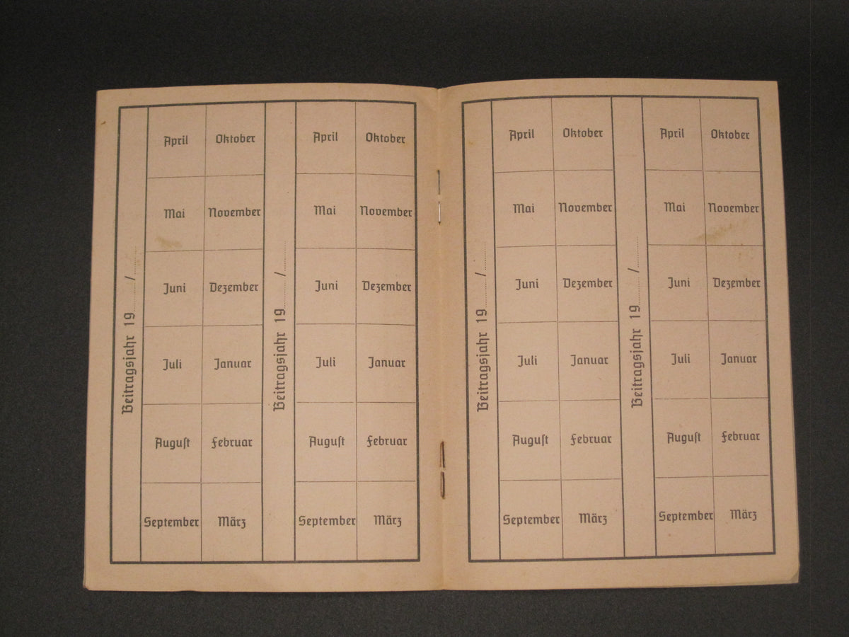 H.W.  -  -  Reichsluftschutzbund (RLB) Mitgliedsbuch Saulheim Hessen