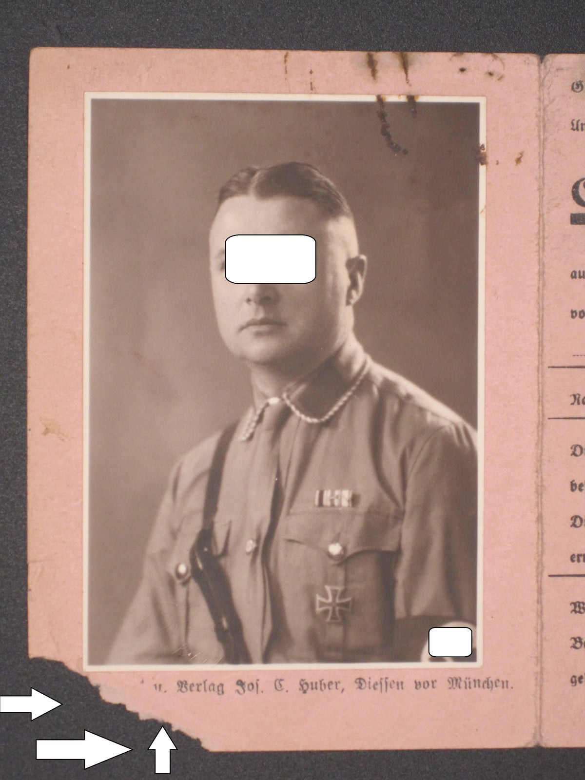 H.W.  -  -  SA Dienstausweis Leipzig / Sachsen SA - Sturm 107 versetzt zum REICHSFÜHRER - SS !!!!!