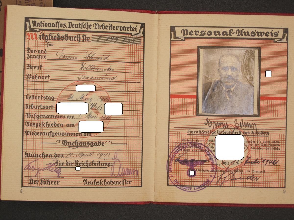 H.W.  -  -  Parteibuch &amp; Wehrpaß Österreich Klagenfurt / Wels OSTMARK