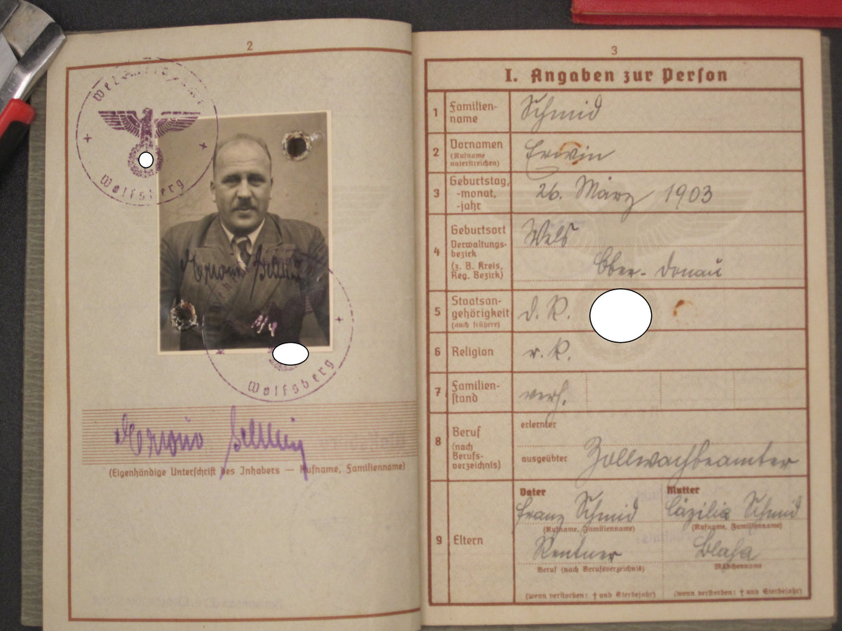 H.W.  -  -  Parteibuch &amp; Wehrpaß Österreich Klagenfurt / Wels OSTMARK