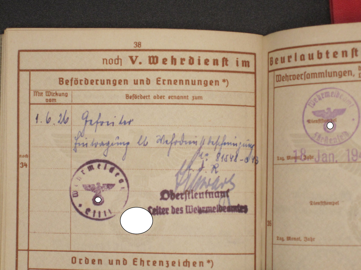 H.W.  -  -  Parteibuch &amp; Wehrpaß Österreich Klagenfurt / Wels OSTMARK