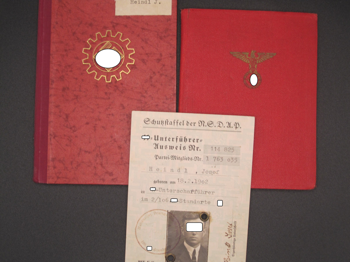 H.W.  -   -  SS Unterführer Ausweis &amp; Parteibuch &amp; Mitgliedsbuch DAF Tolles Set !!!!