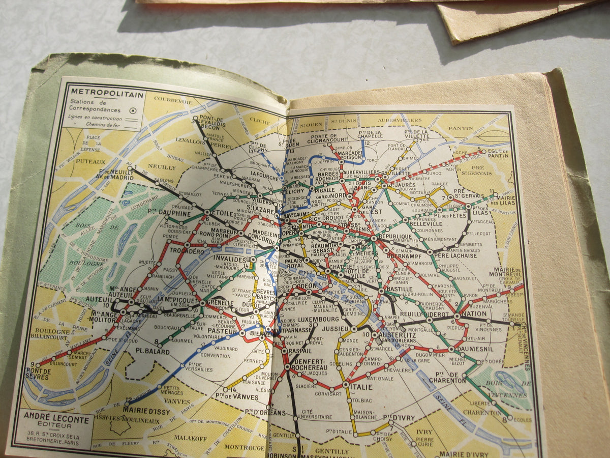 Karte Stadtplan von Paris aus dem Besitz eines  Wehrmachtsoffiziers 1940/41