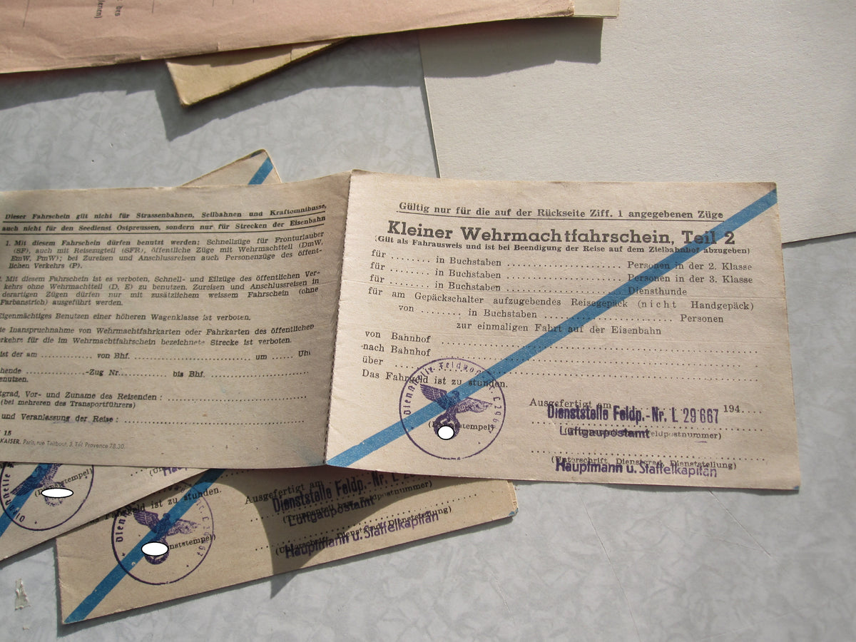 Kleiner Wehrmachtsfahrschein Wehrmacht / Luftwaffe KG53 Legion Condor