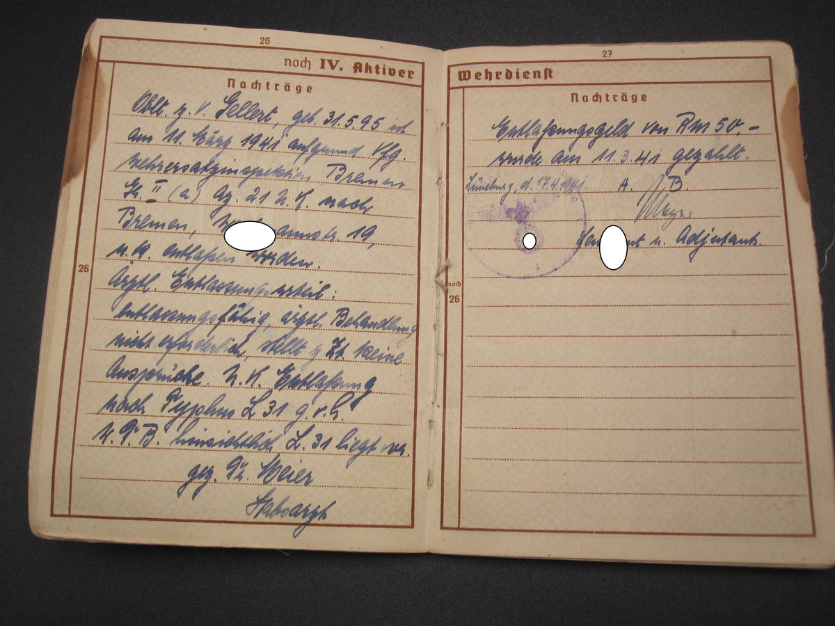 Verleihungsurkunden Besitzzeugnisse Dokumente Wiederholungsspange zum EK1 &amp; EK2