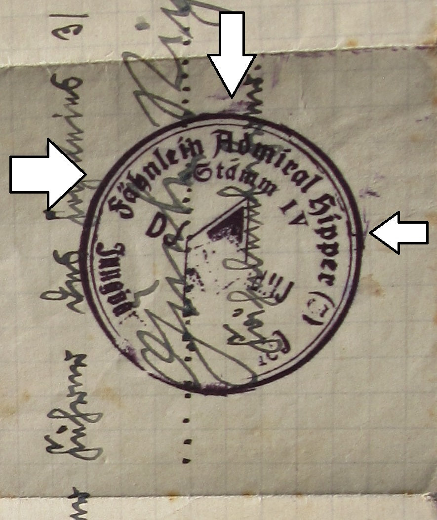 Mitgliedsausweis Hitlerjugend (HJ) Fähnlein ADMIRAL HIPPER Hamburg Harburg