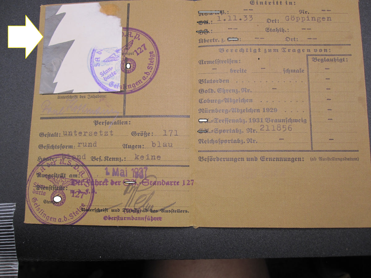 H.W. -  -  Urkundenheft im Schuber SA - Sportabzeichen