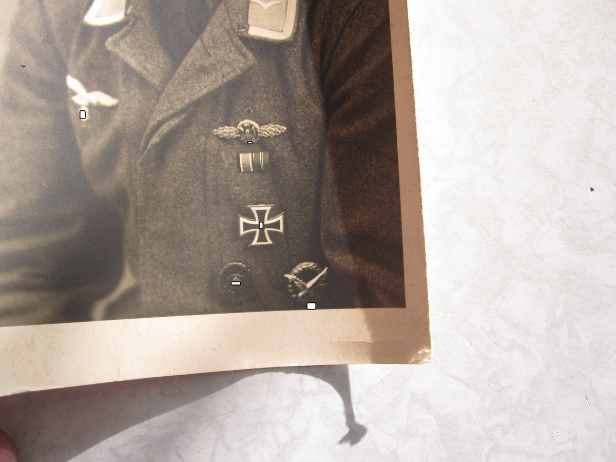 Uniformfoto Fliegertruppe Luftwaffe Wehrmacht Fliegerschützenabzeichen EK1/39