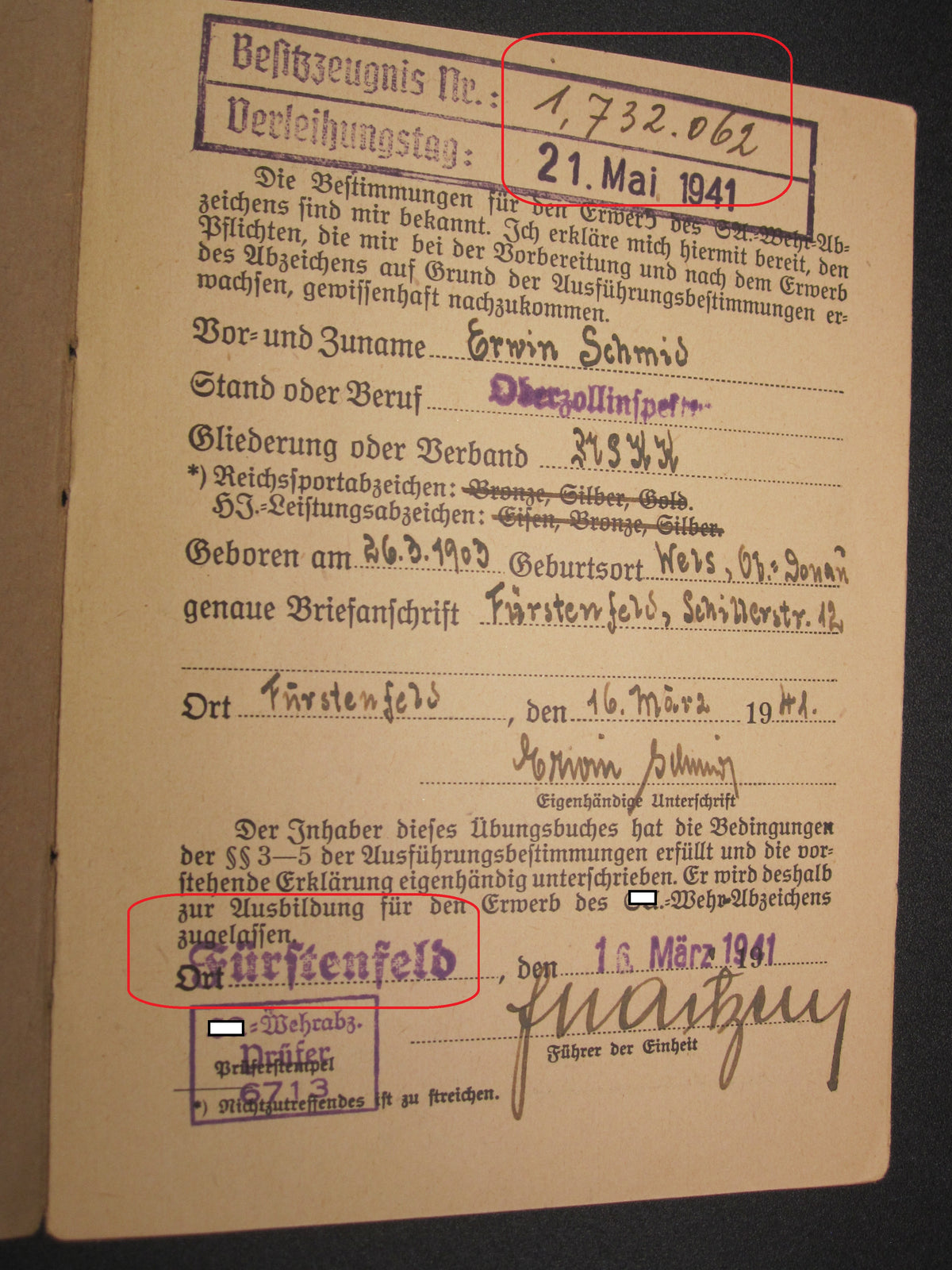 Urkundenheft  SA - Sportabzeichen Übungsbuch