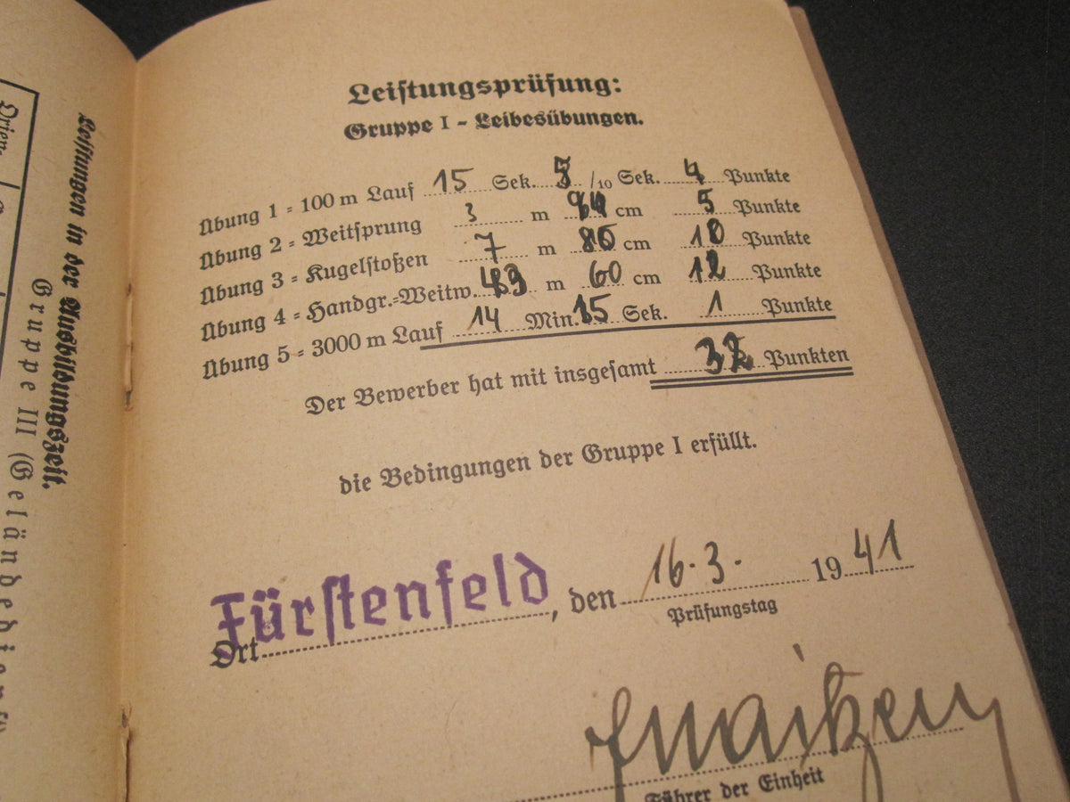 Urkundenheft  SA - Sportabzeichen Übungsbuch