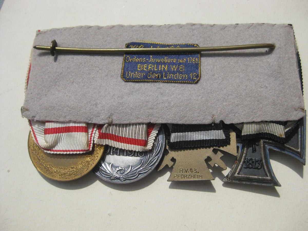 4er Ordensspange Eisernes Kreuz 1914 mit Feldspange Orden 1.Weltkrieg Preußen