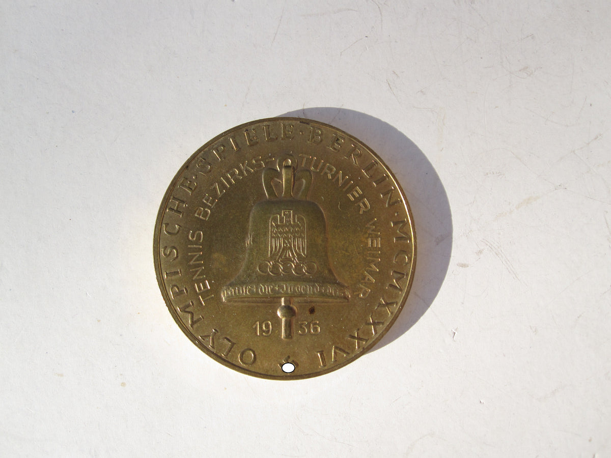 Medaille Olympische Spiele 1936 in Schachtel Weimar in Thüringen