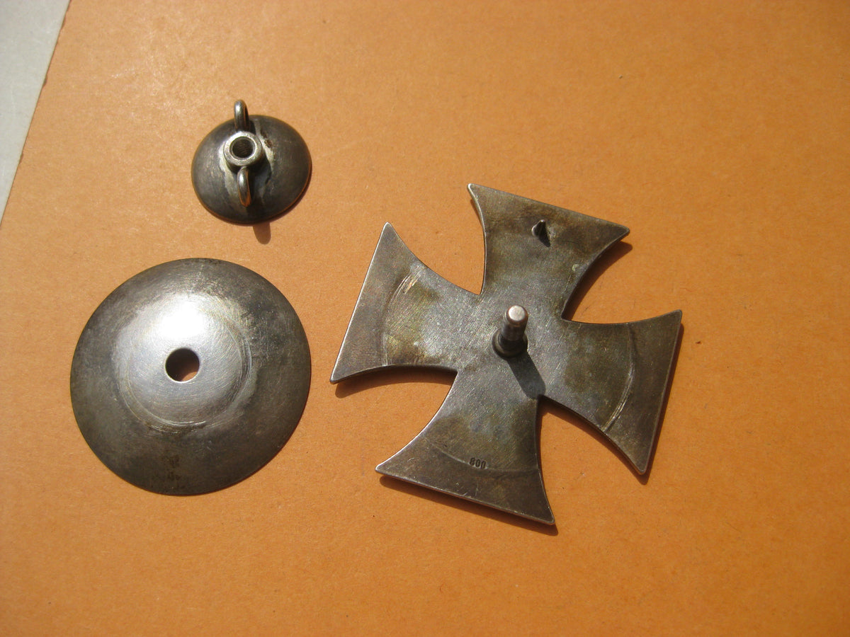 Eisernes Kreuz 1.Klasse von 1914 (EK1/14) an SCHRAUBSCHEIBE seltene Variante in echt Silber