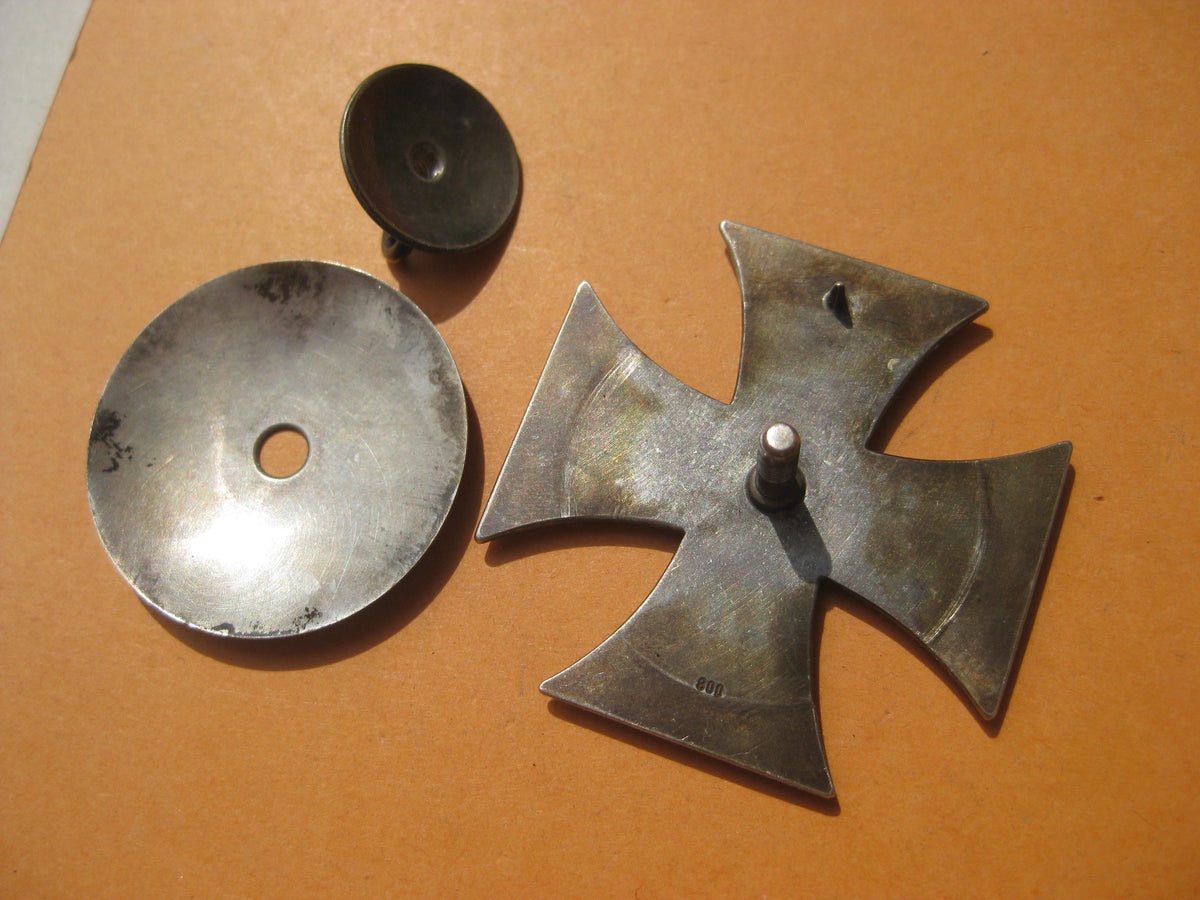 Eisernes Kreuz 1.Klasse von 1914 (EK1/14) an SCHRAUBSCHEIBE seltene Variante in echt Silber