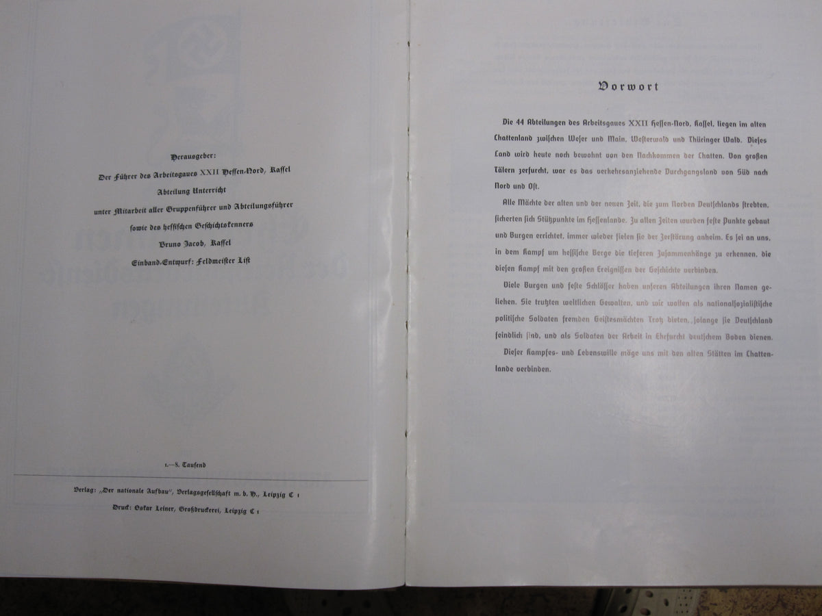 Buch Ehrennamen der Reichsarbeitsdienstabteilungen HESSEN Nord Kassel