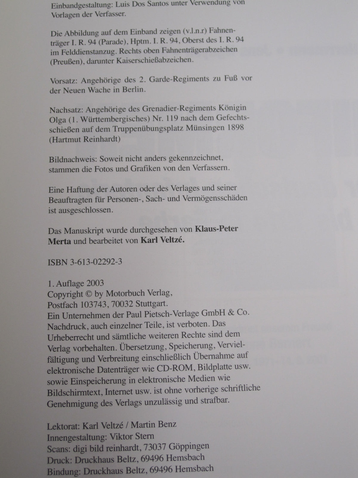 Buch UNIFORMEN der deutschen Infanterie 1888 bis 1914 in Farbe