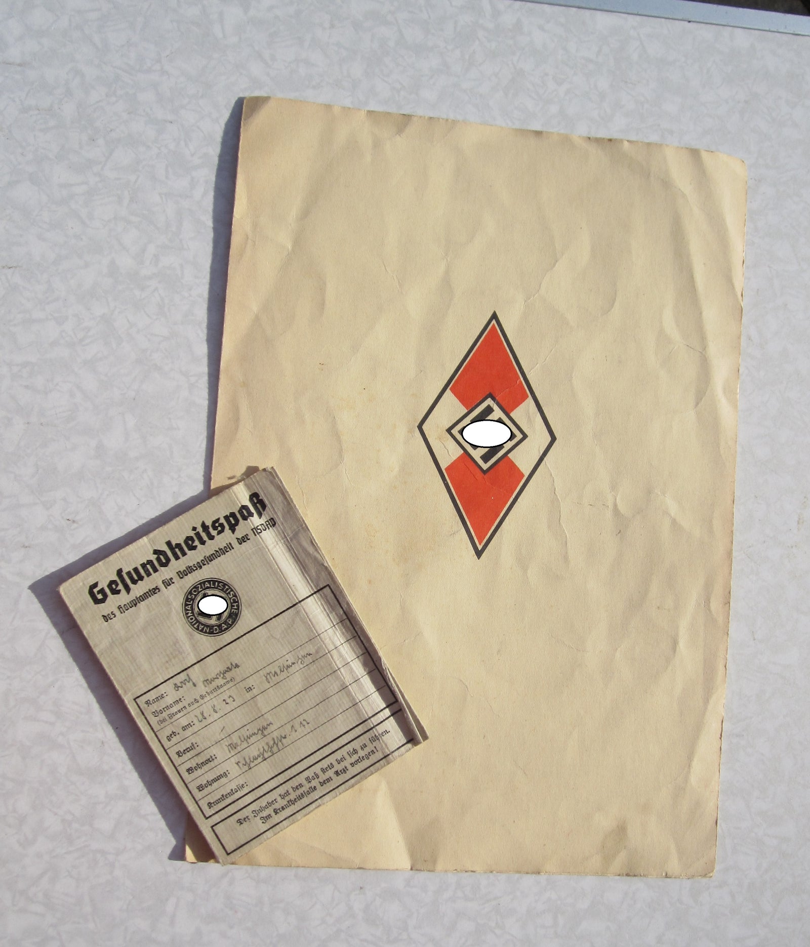 Urkunde Hitlerjugend (HJ / JM) & Gesundheitspaß