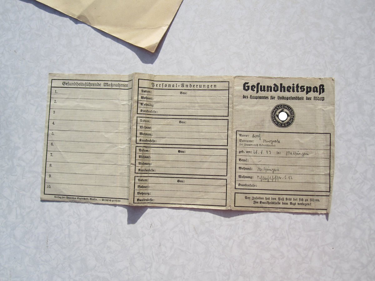 Urkunde Hitlerjugend (HJ / JM) &amp; Gesundheitspaß