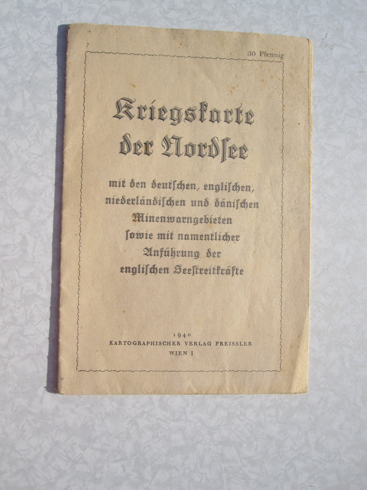 Kriegskarte der Nordsee 1940