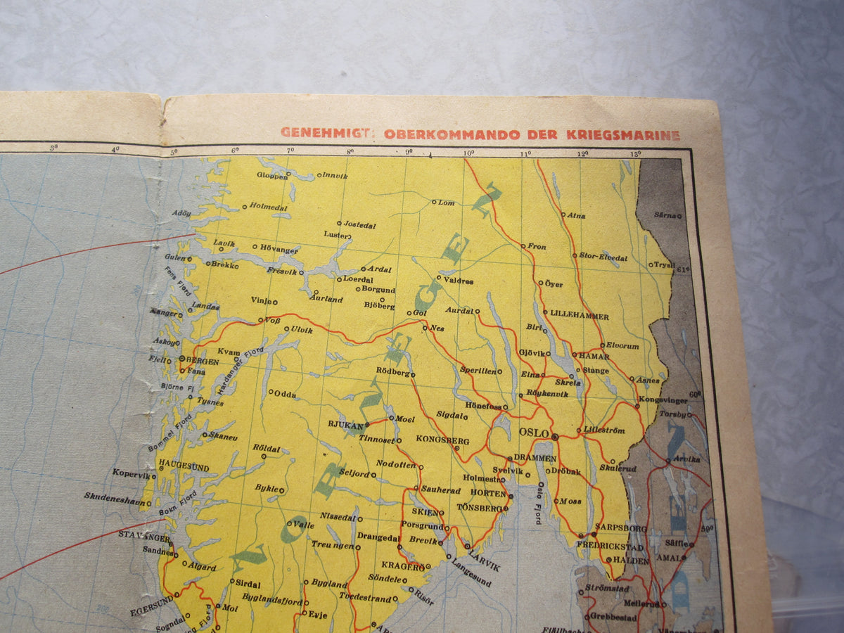 Kriegskarte der Nordsee 1940